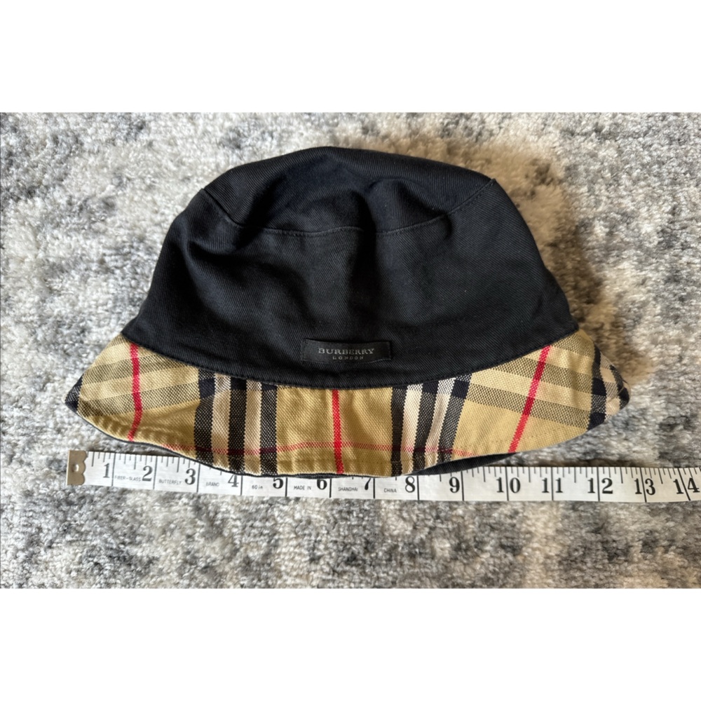 Burberry Reversible Denim Nova Check Bucket Hat Unisex One Size - Picture 3 of 4